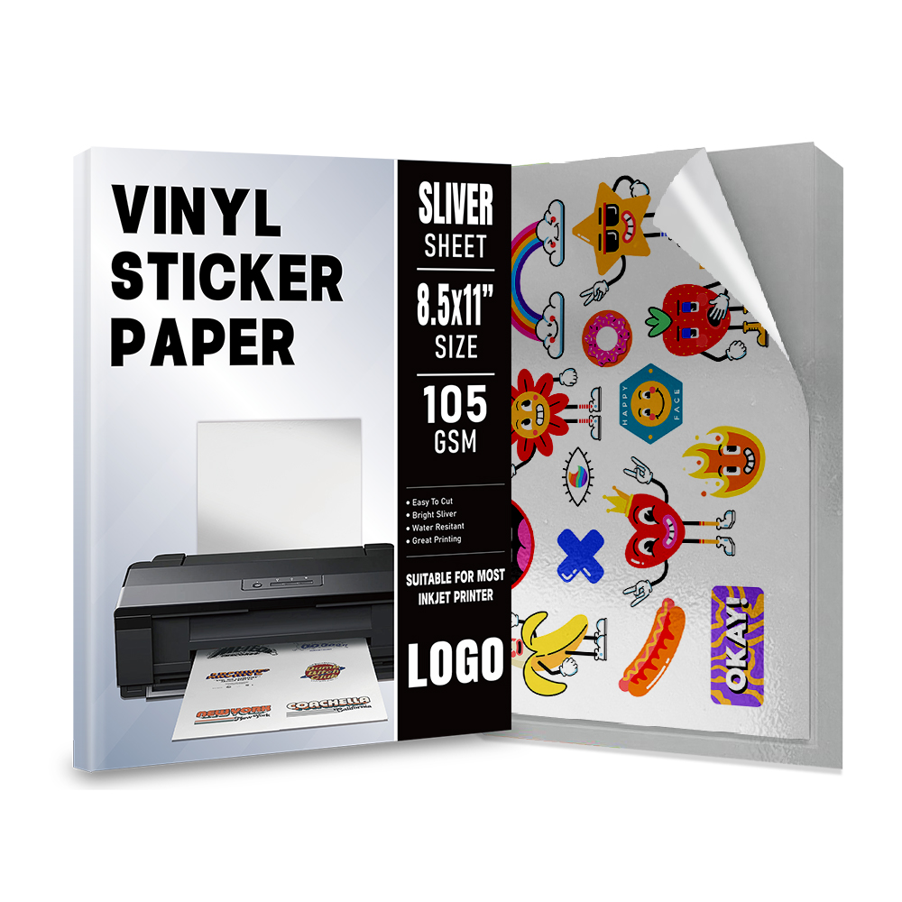 silver vinyl sticker paper